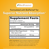 You Vites Summer Days - Vitamin D3+K2 - 5000 IU D3 & 100 mcg K2 MK-7, with BioPerine - 90 Capsules